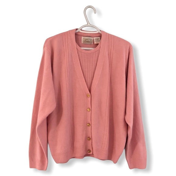 Vintage Sweaters - Vintage Cardi w Built in Top